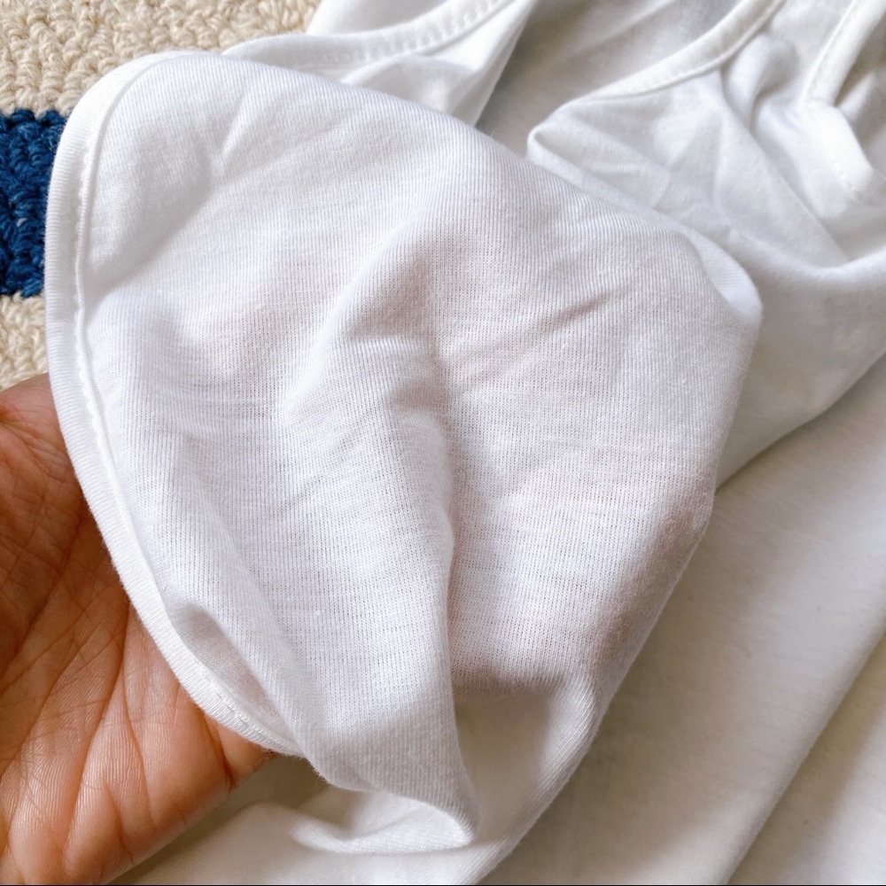 🐚 BASIC WHITE COLD SHOULDER LOOSE FIT TOP! - Picture 7 of 7